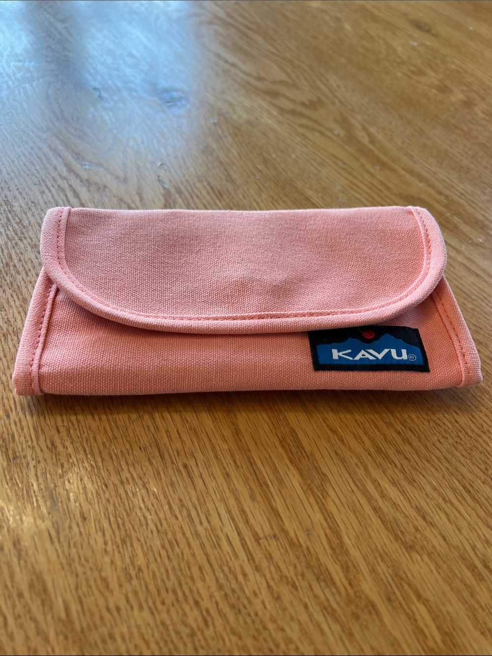 Kavu big spender, coral colored and, Three fold Wallet.
